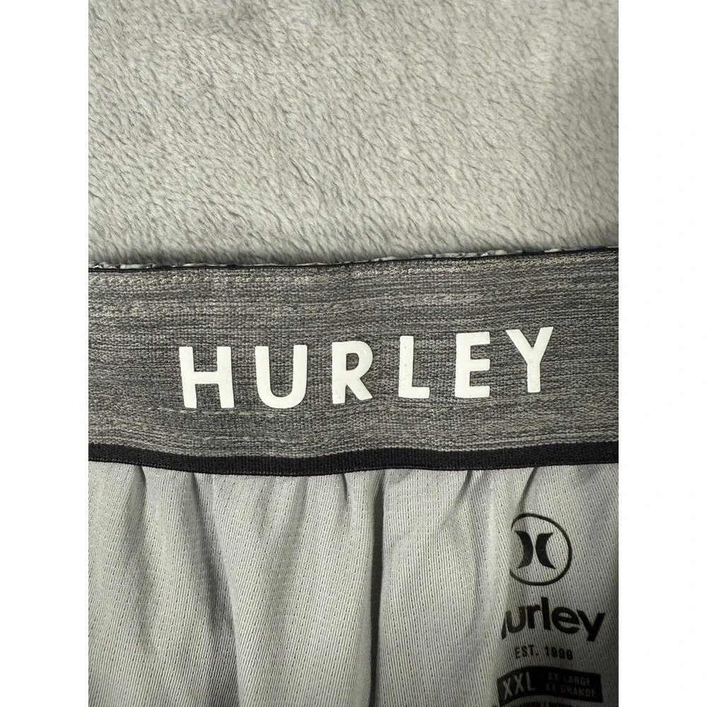 Hurley Board Shorts Mens 2XL Beige Green Floral‎ Lined Swimwear